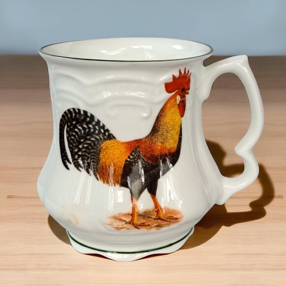 David Michael Staffordshire England Fine Bone China Rooster/hen Coffee Mug Cup - Picture 1 of 7